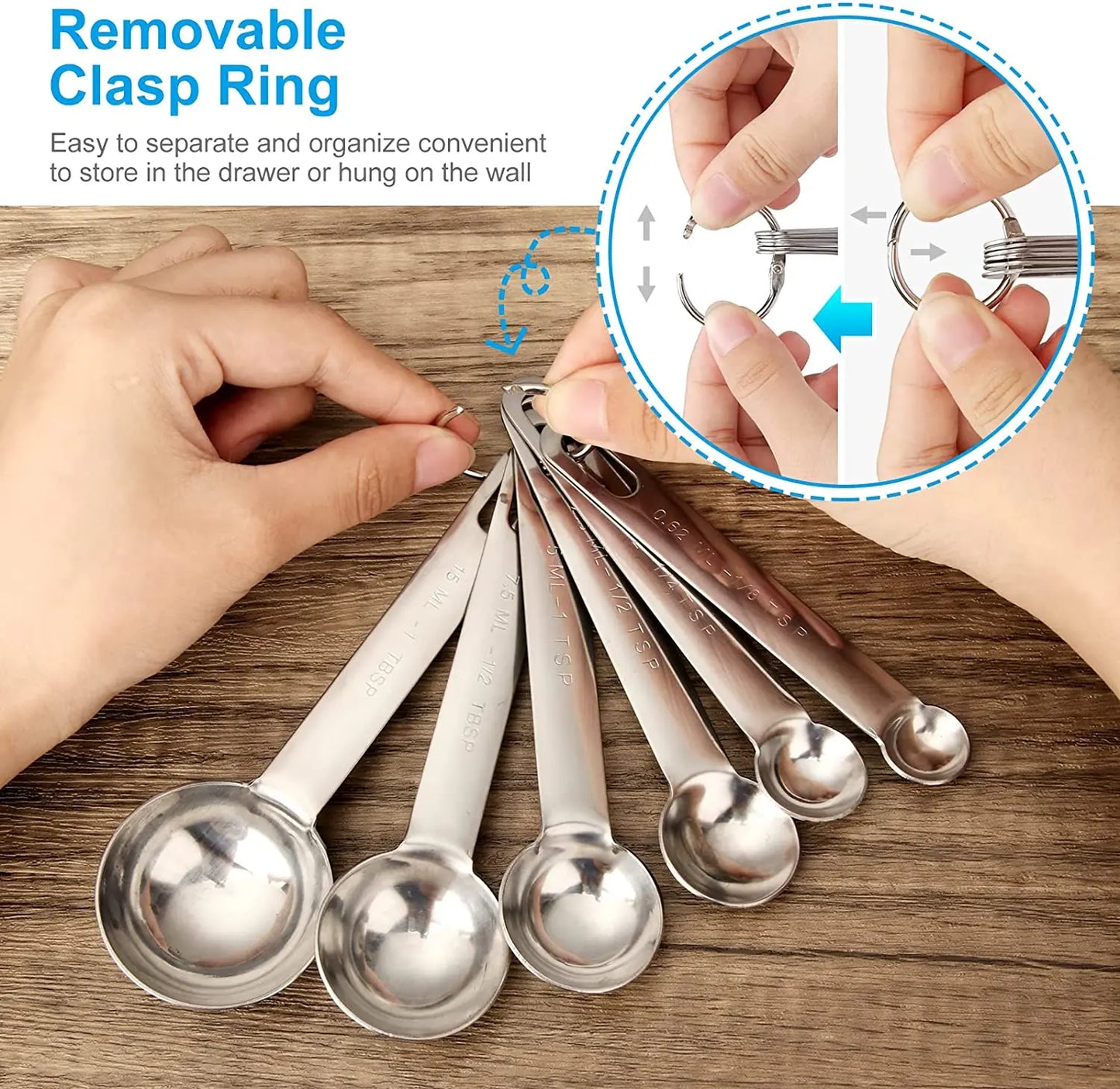 Stainless steel measuring spoons