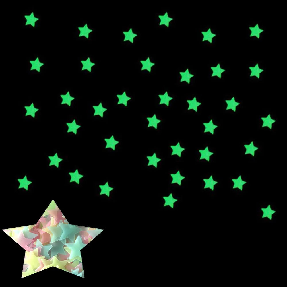 fluorescent glow stars (100pcs)